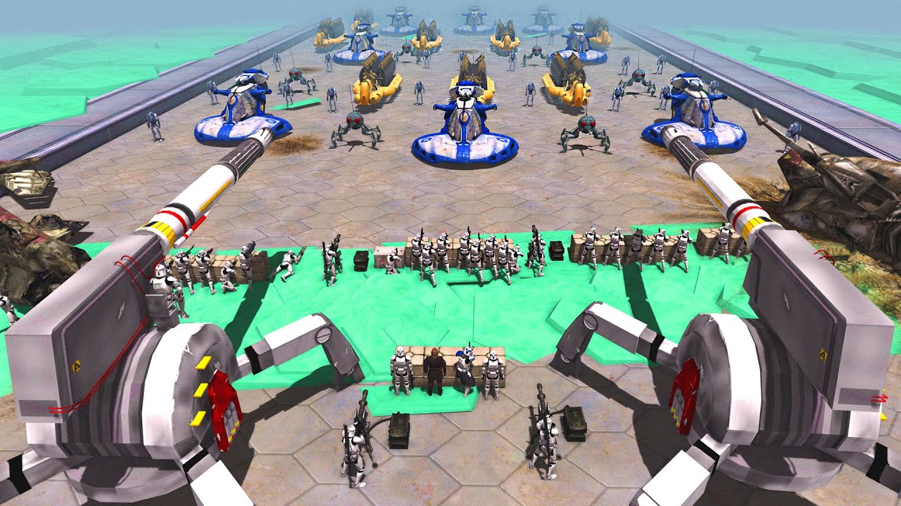 Clone Army Defense of CHRISTOPHSIS Barricades! - Men of War: Star Wars Mod