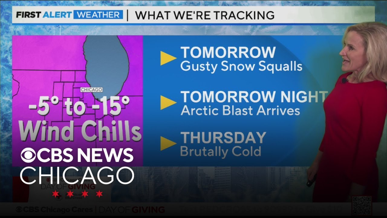 Snow squalls coming to Chicago Wednesday, arctic blast follows - YouTube