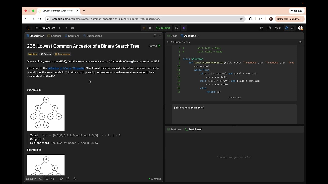 Lowest Common Ancestor of a Binary Search Tree