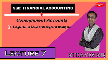 F.Y.B.com I F.Y.B.A.F I Sub: Financial Accounting I Chp: Consignment Accounts  I Lecture 7