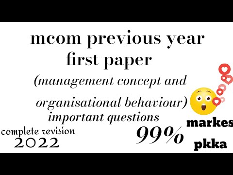 management concept and organisational behaviour m.com previous year important questions