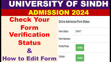 Documents Verification Process Started | How to Edit Form | Sindh University Admission 2024 |