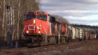 Two ES44DC Gevos Lead Manifest Train CN 507 thru Oxford Junction, NS at Track Speed