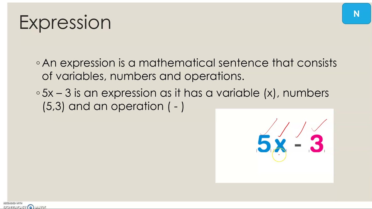 Lesson 4 Language of Algebra - YouTube