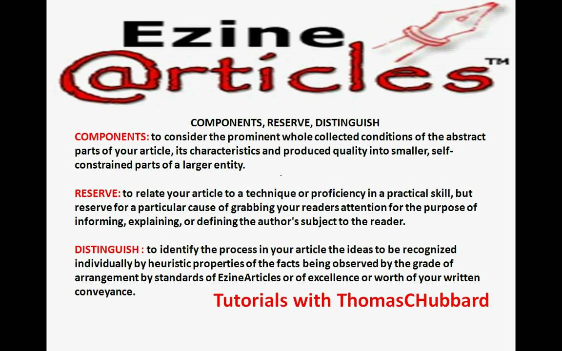 Ezine Articles   Article Syndication Article Components