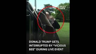 WATCH: Donald Trump interrupted by bee mid-gaggle, he calls it “Vicious bee” #shorts