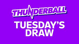 The National Lottery Thunderball draw results from Tuesday 18 August 2026