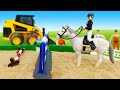 Машинки-помощники: готовим площадку для соревнований на лошадях! Игрушки в видео для детей