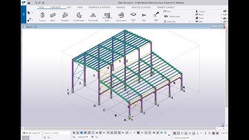 Tekla Structures/Two level steel shed with overhead crane