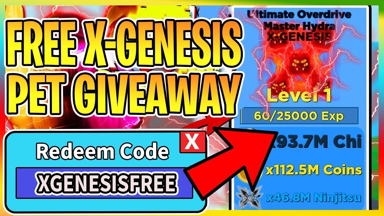 Free Ninja Legends X Genesis Pets Giveaway Roblox Live Mix - all free legendary pet codes in ninja legends roblox codes 2019
