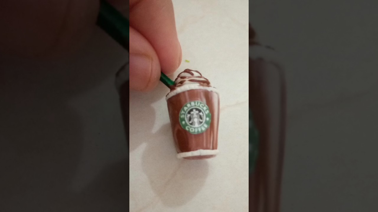 starbucks coffee miniature||clay art 