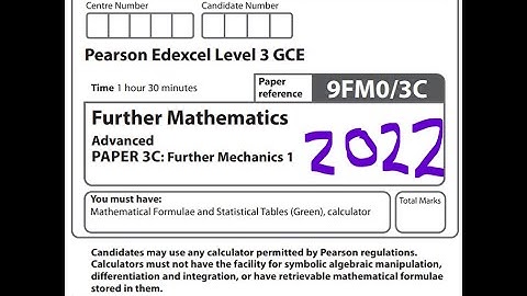 Further Mechanics 1 2022 Pearson Edexcel A level further maths
