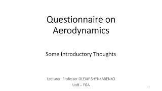 Questionnaire on Aerodynamics 10