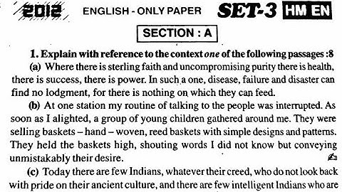 U.P.Board Class XII English Solved Paper 2012 set 3 by Ramesh Sir