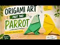 Creating something beautiful with simple folds 🦜✨Origami Parrot – Part 2#OrigamiArt #PaperCraft