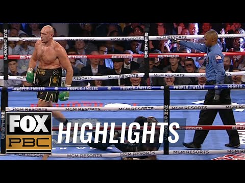 Tyson Fury knocks down Deontay Wilder, nearly puts away fight in Round 5 | HIGHLIGHTS | PBC ON FOX