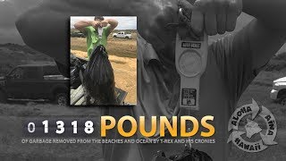 Removed 1,318 pounds of plastic from beach in Hawaii