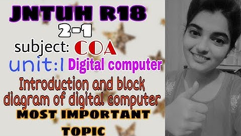 #jntuh #r18 #coa 2-1 #introduction #and  #block #diagram #of #digital #unit1 #very #important 💯😍