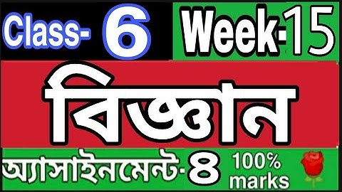 ||১৫ তম সপ্তাহ ||ষষ্ঠ শ্রেণির বিজ্ঞান এসাইনমেন্ট ৪|| Week 15 class 6 Science assignment 4||