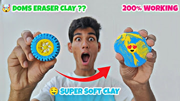 ⚠️🤯 HOMEMADE CLAY😱DOMS ERASER CLAY IN 2 MINUTES🥳 DIY SOFT CLAY #diy #art #clay #slime #clayart #kids