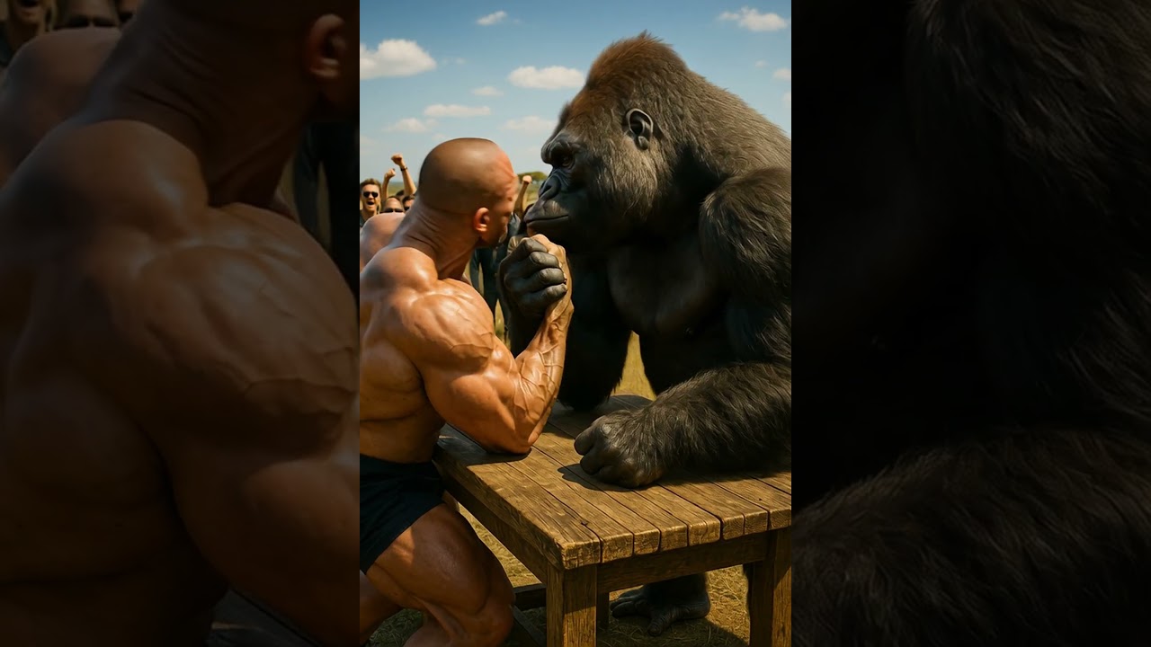 Defeat a Gorilla in Arm Wrestling? Unbelievable Showdown! 