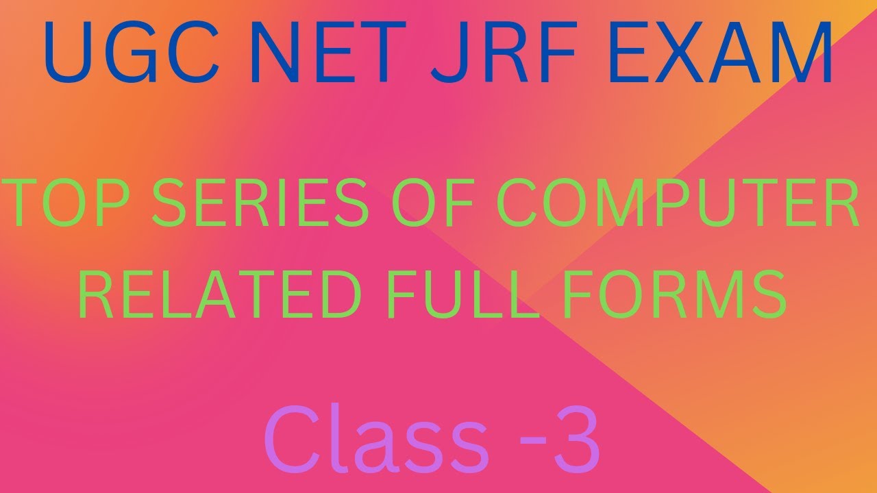 Top series of full forms Class 3 YouTube