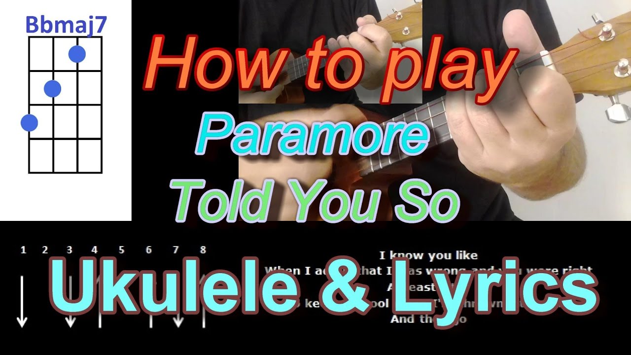 How to play Told You So by Paramore Ukulele Cover YouTube