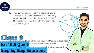 Exercise 10.5 Q9 | Chapter 10 Circles | Class 9 maths | Md Sir Class 9 | CBSE | ncert