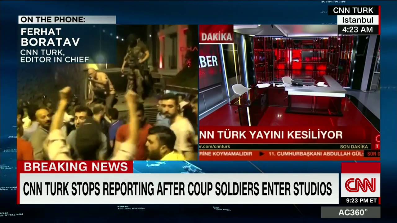 Turkish Soldiers Force Cnn Turk Anchors Off Air Youtube