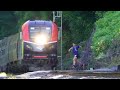 !Man Runs In front of ONCOMING Amtrak! A very CLOSE-CALL.