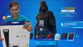 Giving My 7 Year Old Kid 13,500 V-Bucks \& Ps5 Console For His Birthday! HAPPY 7th BIRTHDAY Harrison