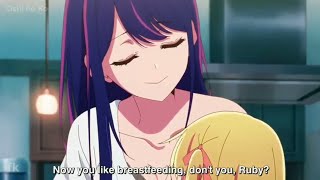 The Best Moment When Ai Breastfeeds Her Child Breastfeeding Ruby Animeoshi No Ko Season 1 Eps 1