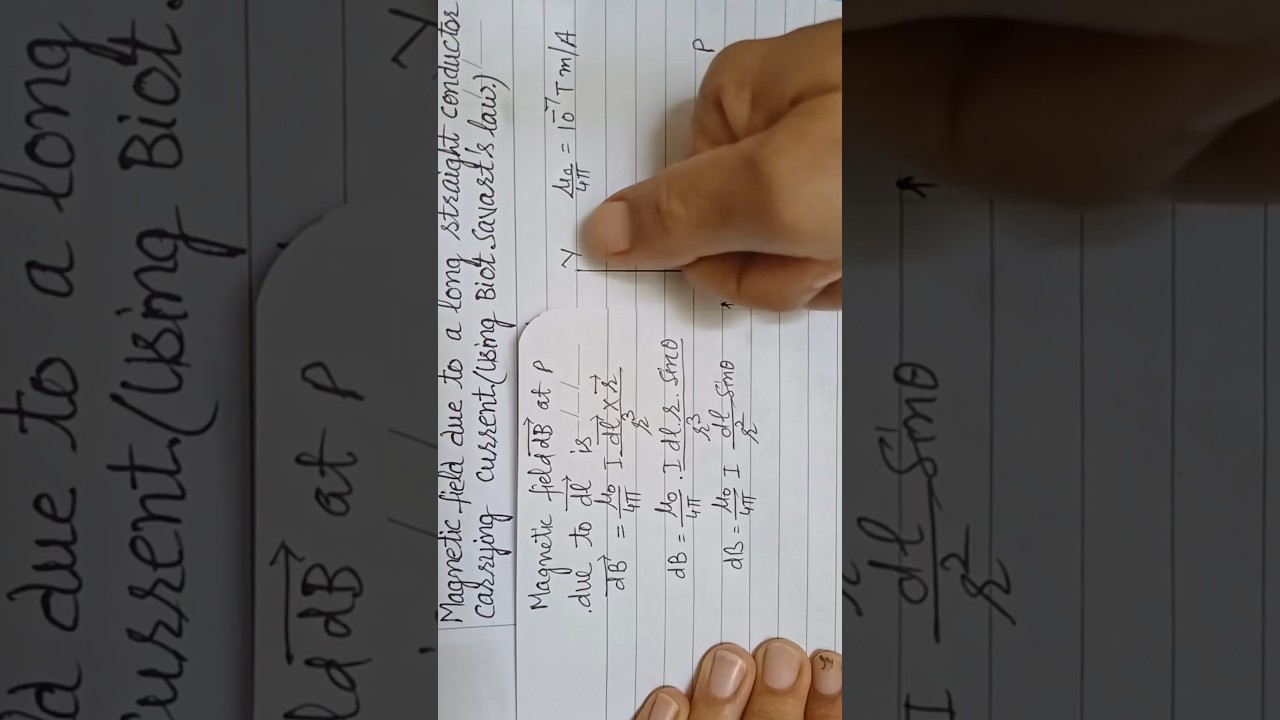 Direction of magnetic field in current carrying wire-right hand thumb rule-Biot Savart's law.