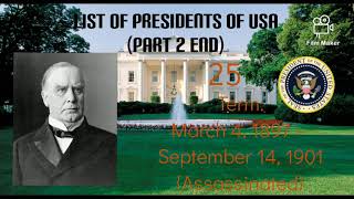 List of Presidents of United States of America (Part 2 End)