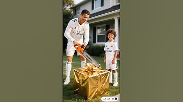 Ronaldo vs Messi, Neymar & Mbappé’s Gift Cutting Surprise #ronaldo #goat #messi #aifunnyshorts