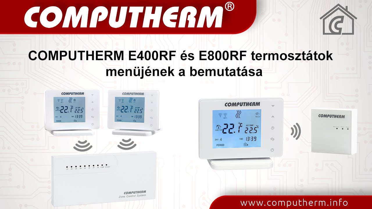 COMPUTHERM E400RF és E800RF termosztátok menüjének a bemutatása