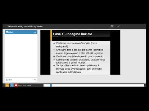 Troubleshooting e Analisi Log. Parte Prima