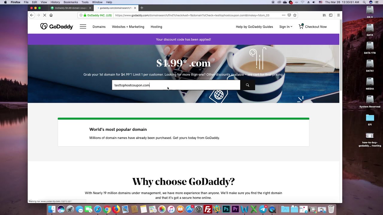 Godaddy $4.99 Domain Coupon Sep 2023: .Com Just Only $4.99 Working - Top  Host Coupon