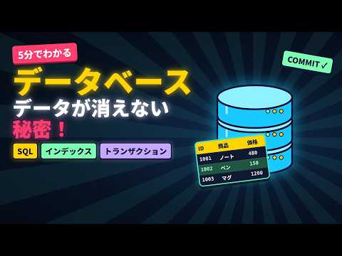 【5分でわかる】データベース入門｜SQL・インデックス・トランザクションの仕組みを3DCGで解説