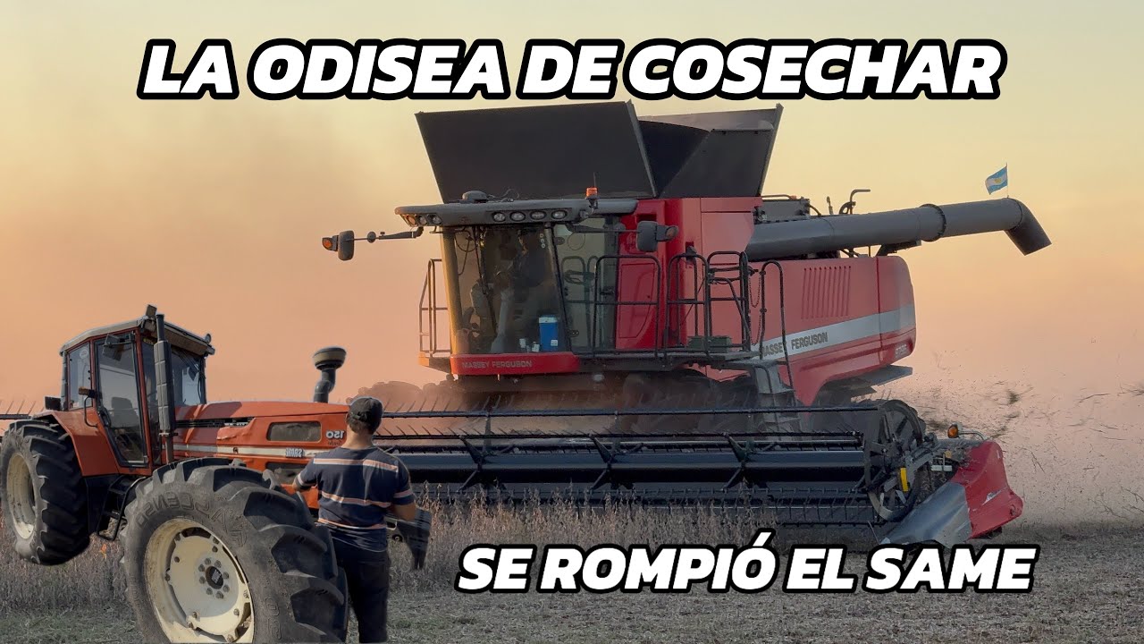 Se ROMPIÓ la CAJA del SAME… COSECHANDO SOJA con las DOS MAQUINAS 💪🏼💪🏼