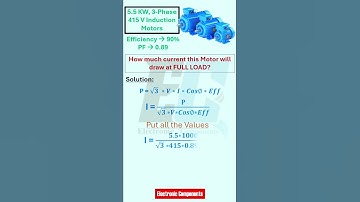 Full Load Current Calculation of Motor #electrical #accircuits #powersupply #automobile