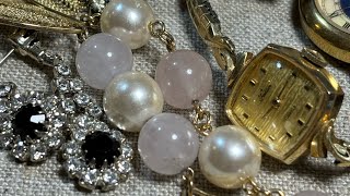 Goodwill Mystery Jewelry Bag Unboxing - 14K & Antique Rhinestones