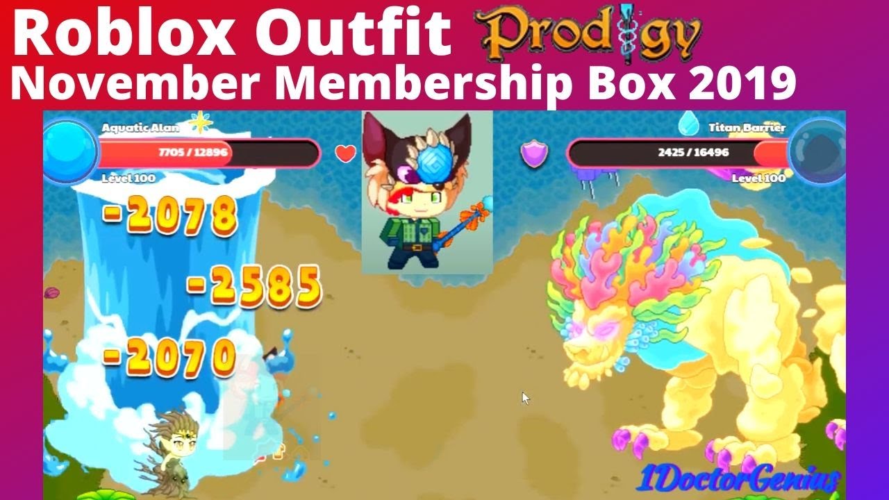 Prodigy Math Game November Membership Roblox 2019 Box Titan Battle In Roblox Outfit 4 Power Testing Youtube - prodigy roblox