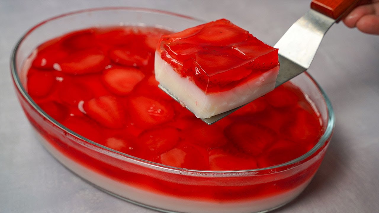 Strawberry Jello Pudding | Valentines Day Special Recipe | No Bake ...