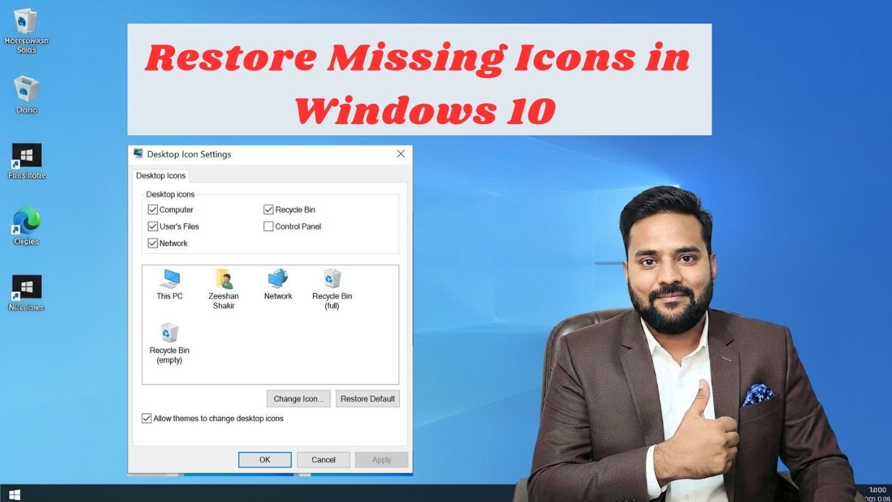 Desktop Icons Not Showing in Windows 10 | Restore Missing Icons | Quick ...