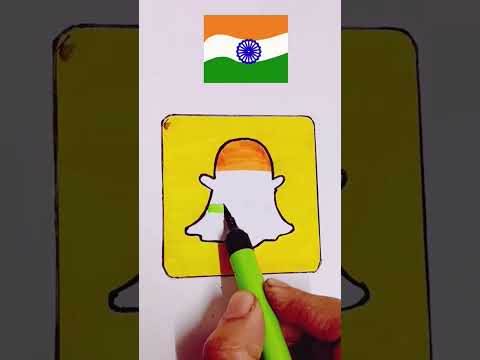 Snapchat Logo In Tricolour ShortsIndiaFlagDrawingCreativeSatisfyingViralSnapchatTricolor