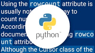 how to make a rowcount in ponyorm Python