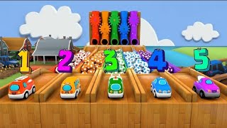Learn Colors with 5 Street Vehicles and Soccer Ball Flying Toy Cars  Play for Kids @Sillygirl007