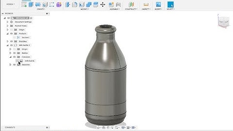 Making a Milk Bottle in Fusion 360 (using 2D reference image and revolve)
