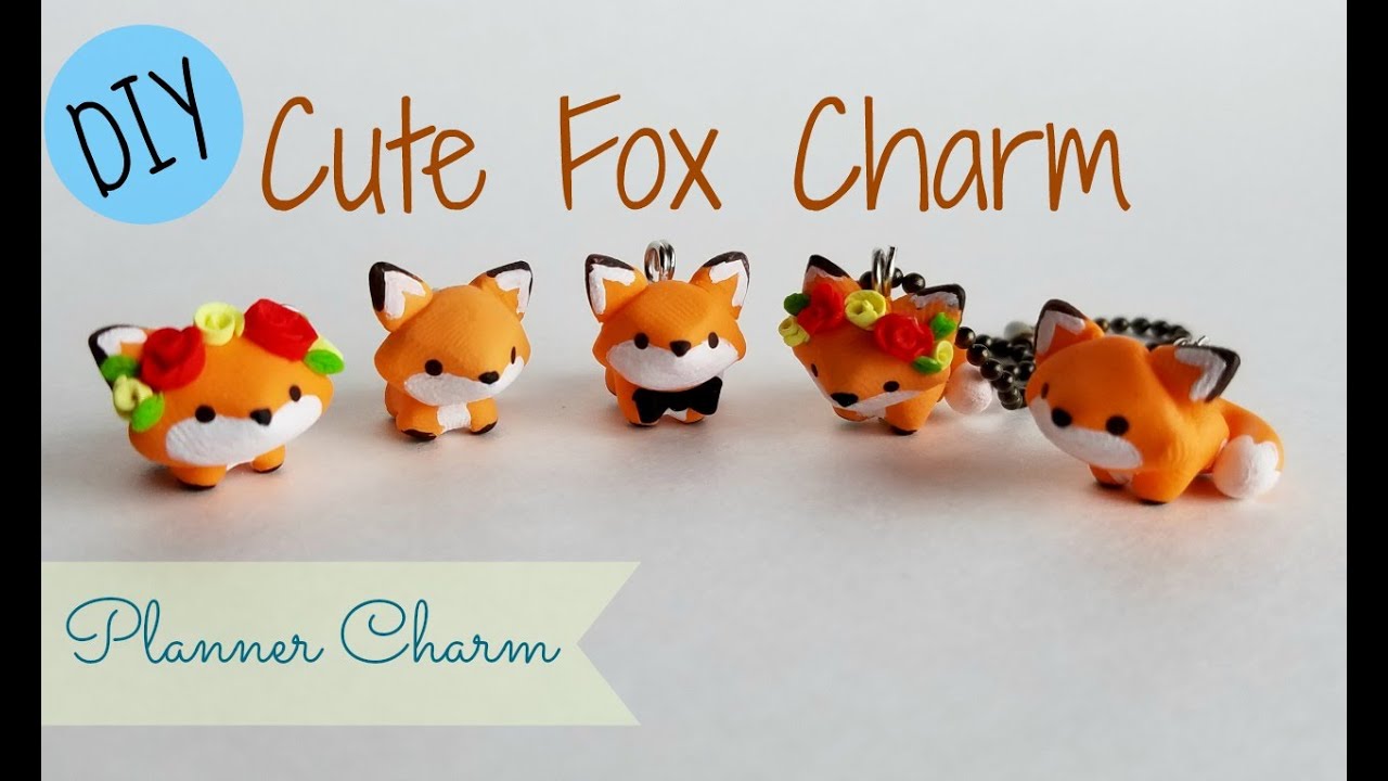 White Fox Necklace in Polymer Clay